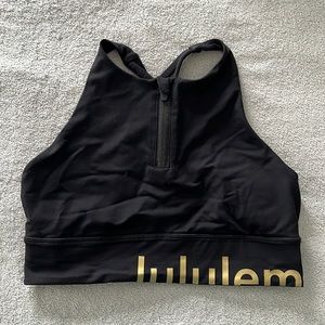 Lululemon sports bra black gold 10 EUC